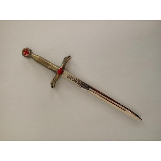 Mini levélbontó kard Cruzados, bronz